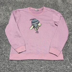 Columbia Womens Sweatshirt M Purple Rabbit‎ Graphic Print Crewneck